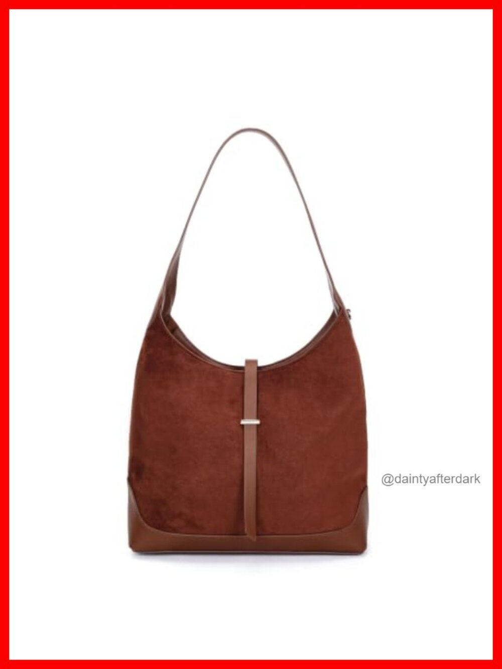 Faux Suede Slouchy Hobo Shoulder Bag Retro Tote Purse